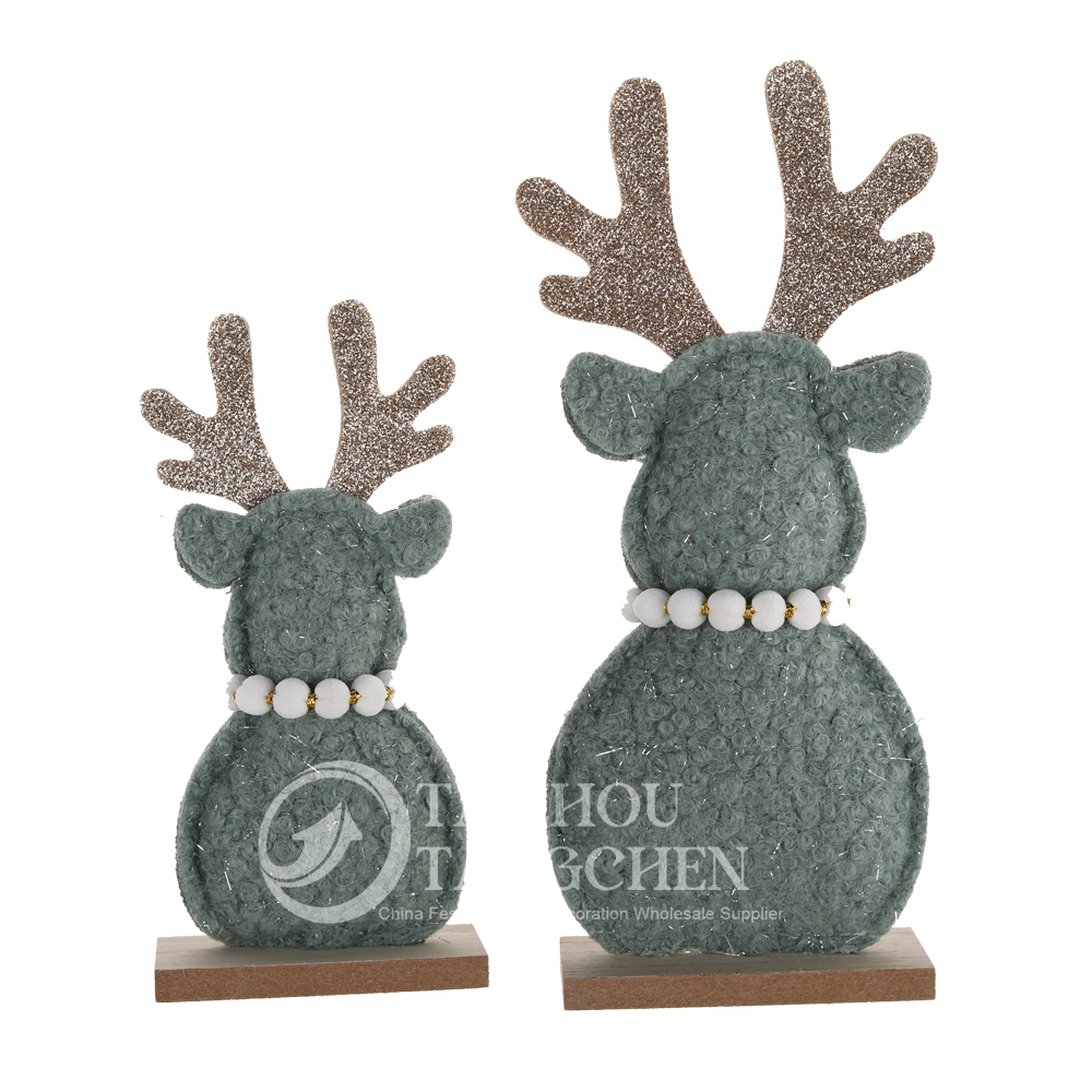 Neujahrsgeschenke Home Kamin Ornament Grüne Farbdekor Stoff Weihnachtsbaum Elchsammlung Kollektion 8