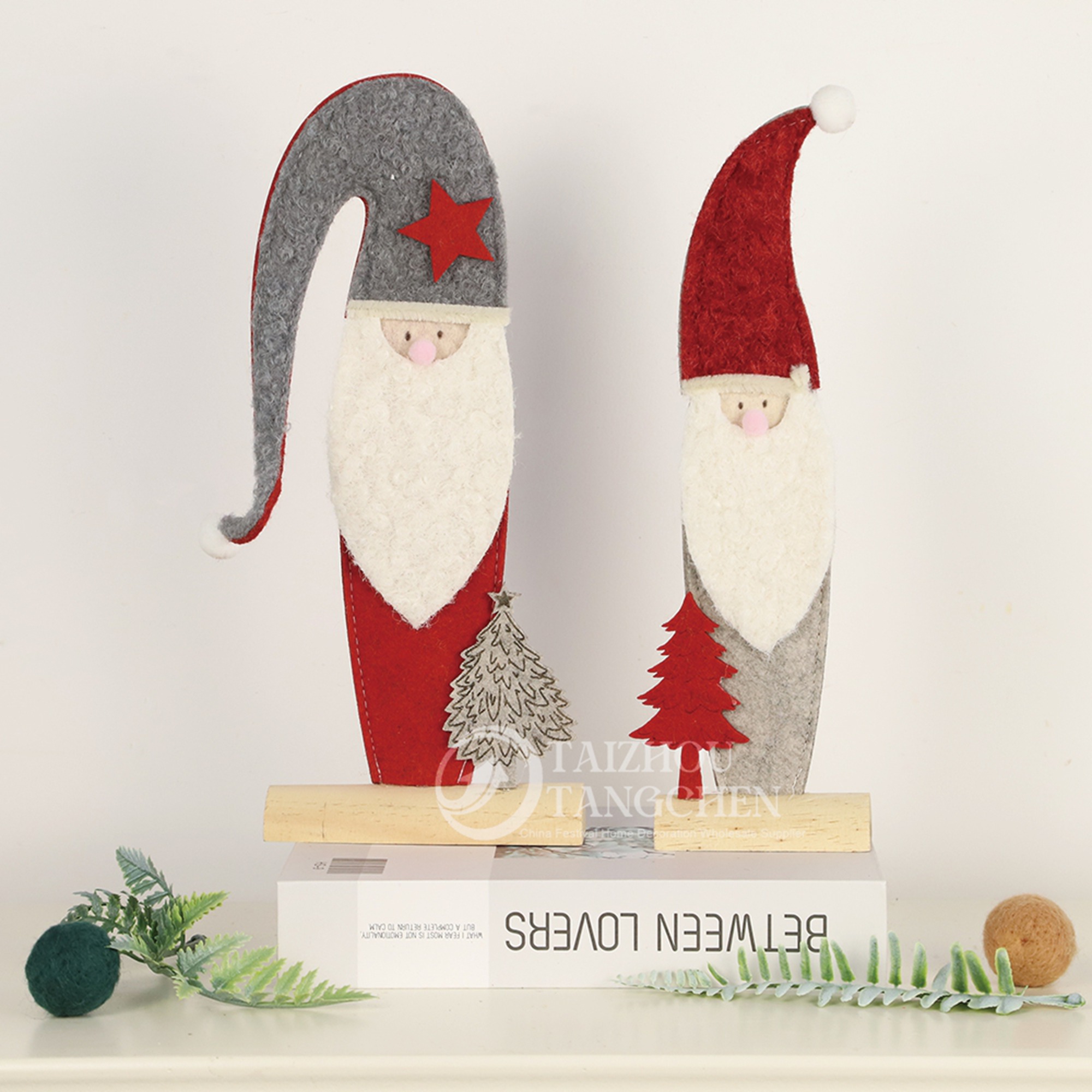 Navidad Santa Claus Home Party Decor Chireplace Ornament Fabrics Red House Red House Arbase colgante 7