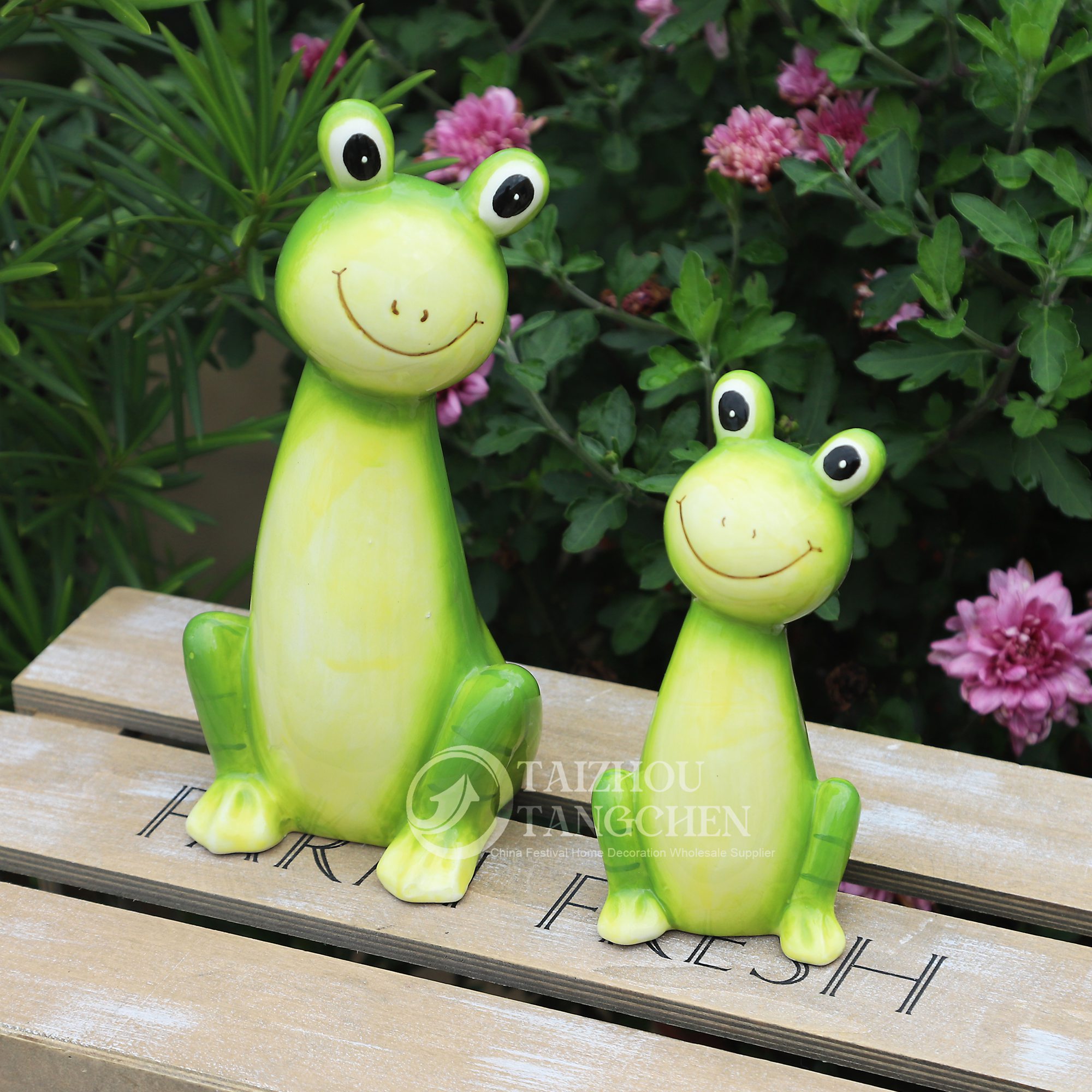 Erschwingliche saisonale Dekorationen Keramik Frosch Figur Gartensimulation Toad Statue 5