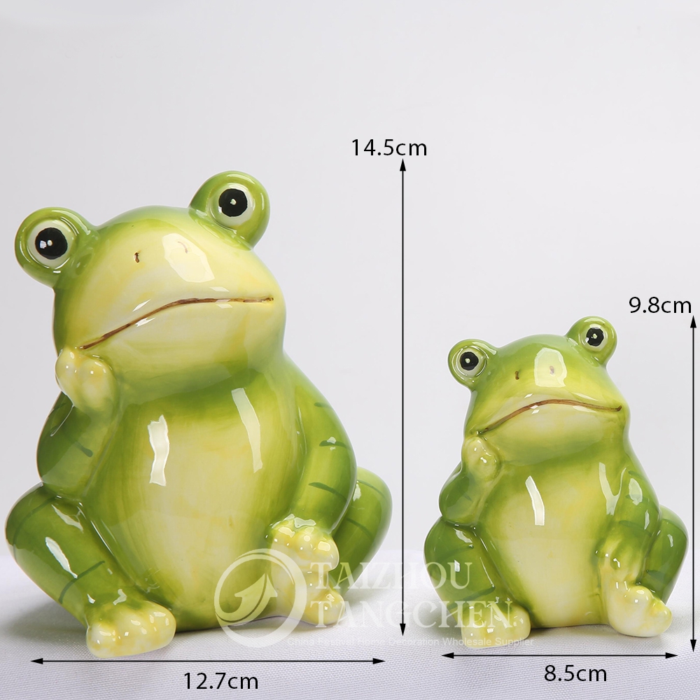Erschwingliche saisonale Dekorationen Keramik Frosch Figur Gartensimulation Toad Statue 6