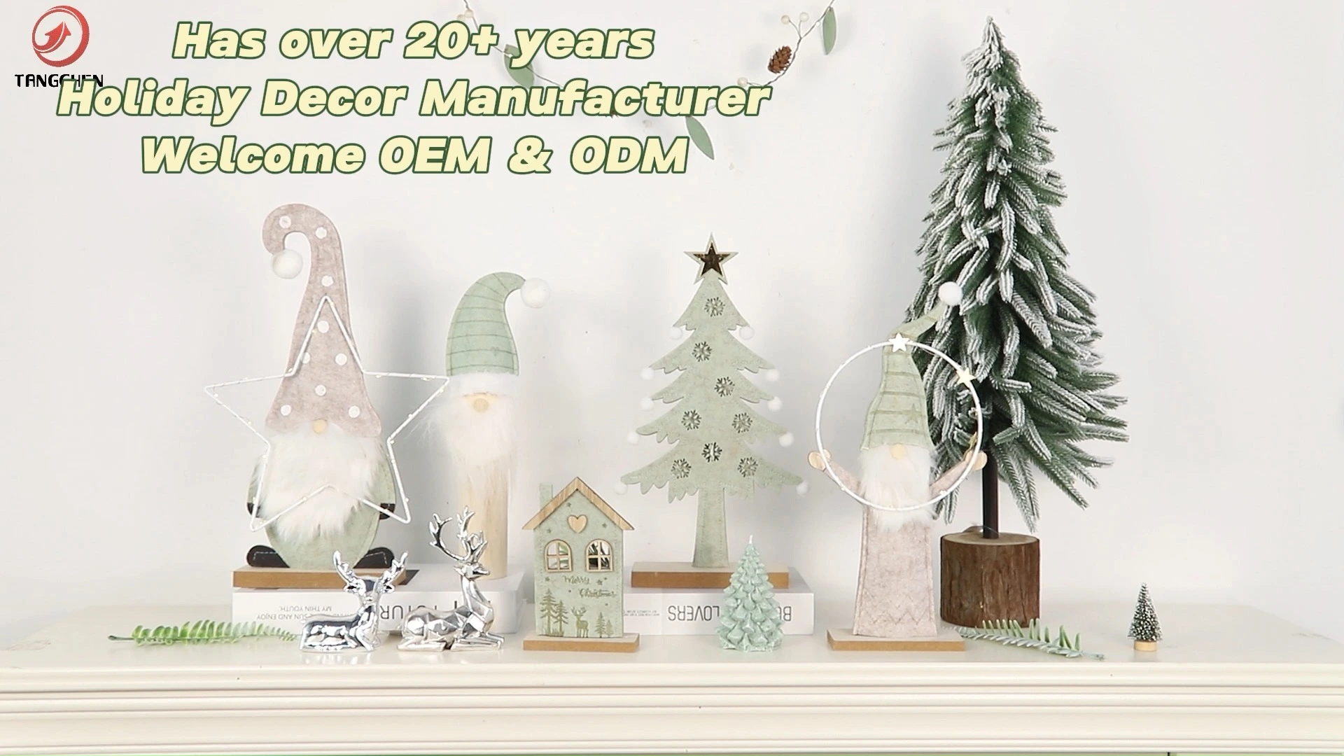 New Year Gifts Nordic Wooden Faceless Old Man Fabric Christmas Tree House Christmas Tabletop Ornaments 1