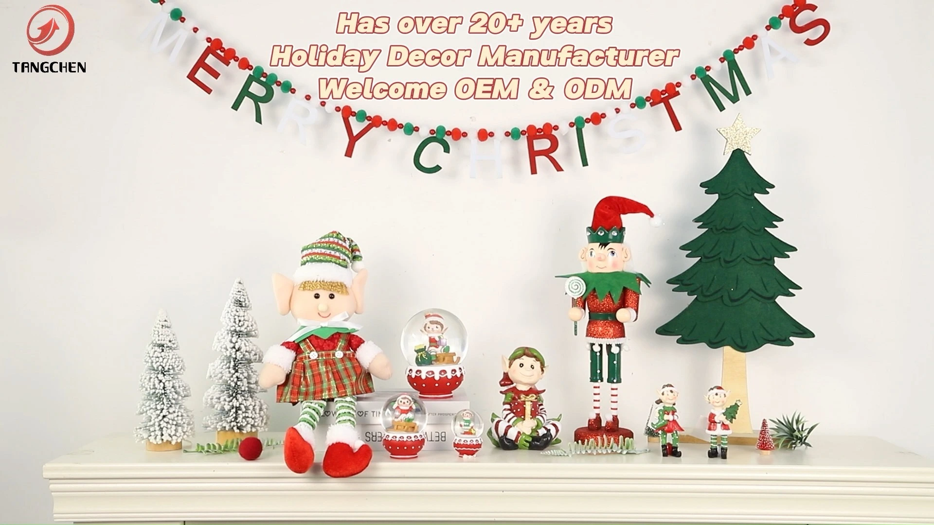 Dining Table Fireplace Decor Cartoon Boy and Girl ELF Gnome Crystal Ball Christmas Snow Globe 1
