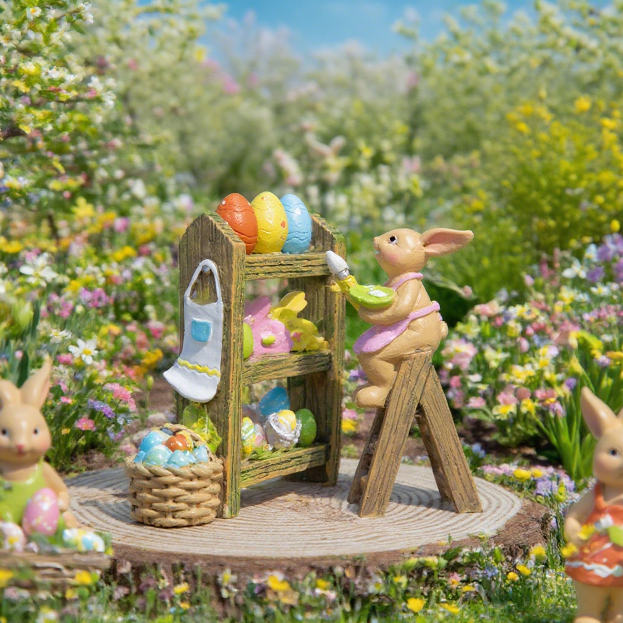 Schöne Tierharzhandwerk - Hasendesktop -Ornamente & Mini -Gartendekorationen 3