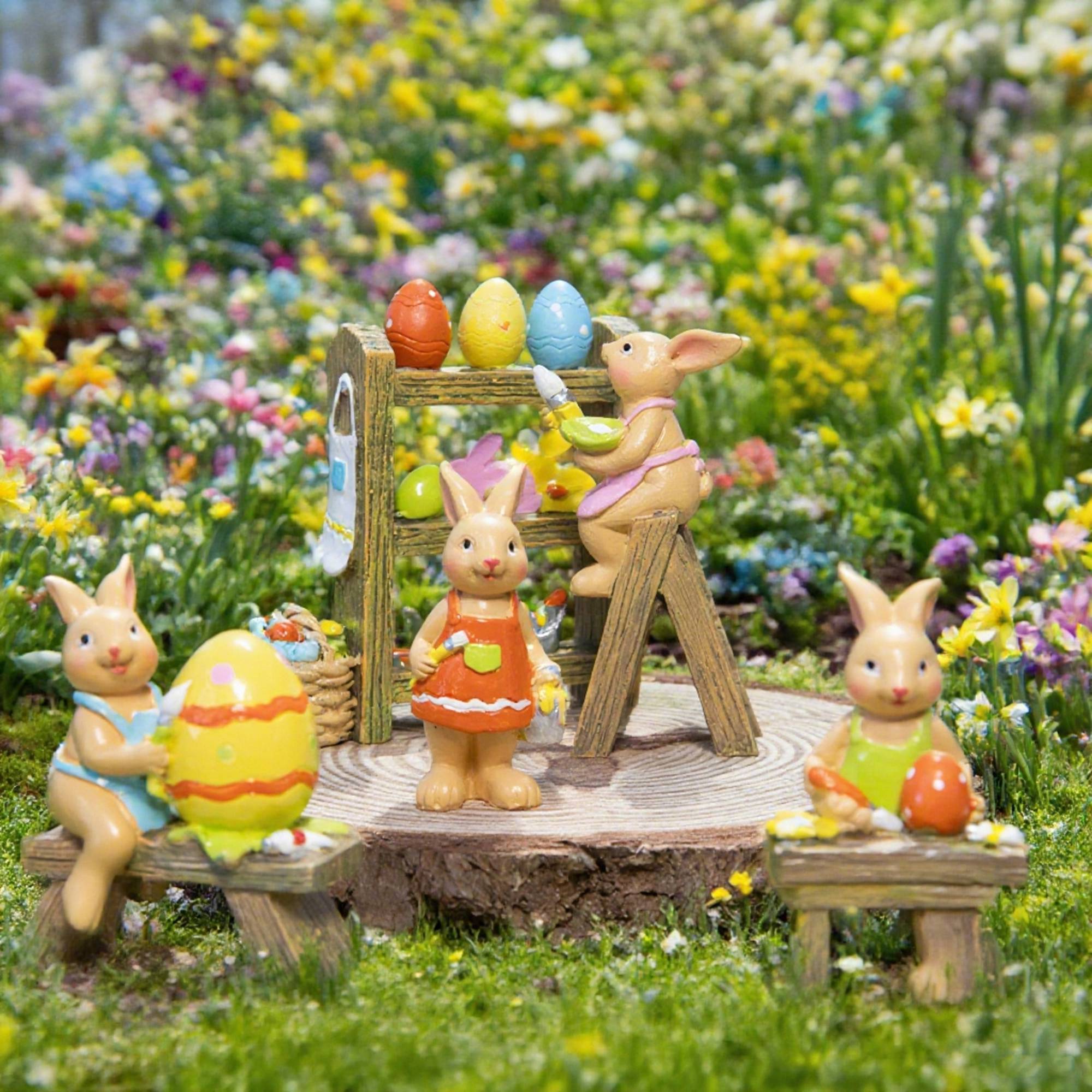 Schöne Tierharzhandwerk - Hasendesktop -Ornamente & Mini -Gartendekorationen 1