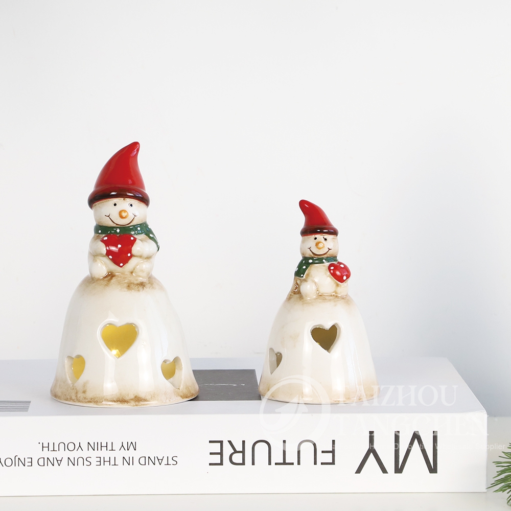 Hot Sale Ceramic JOY Christmas Desktop Ornaments Children's Gift Christmas Snowman Decorations 4
