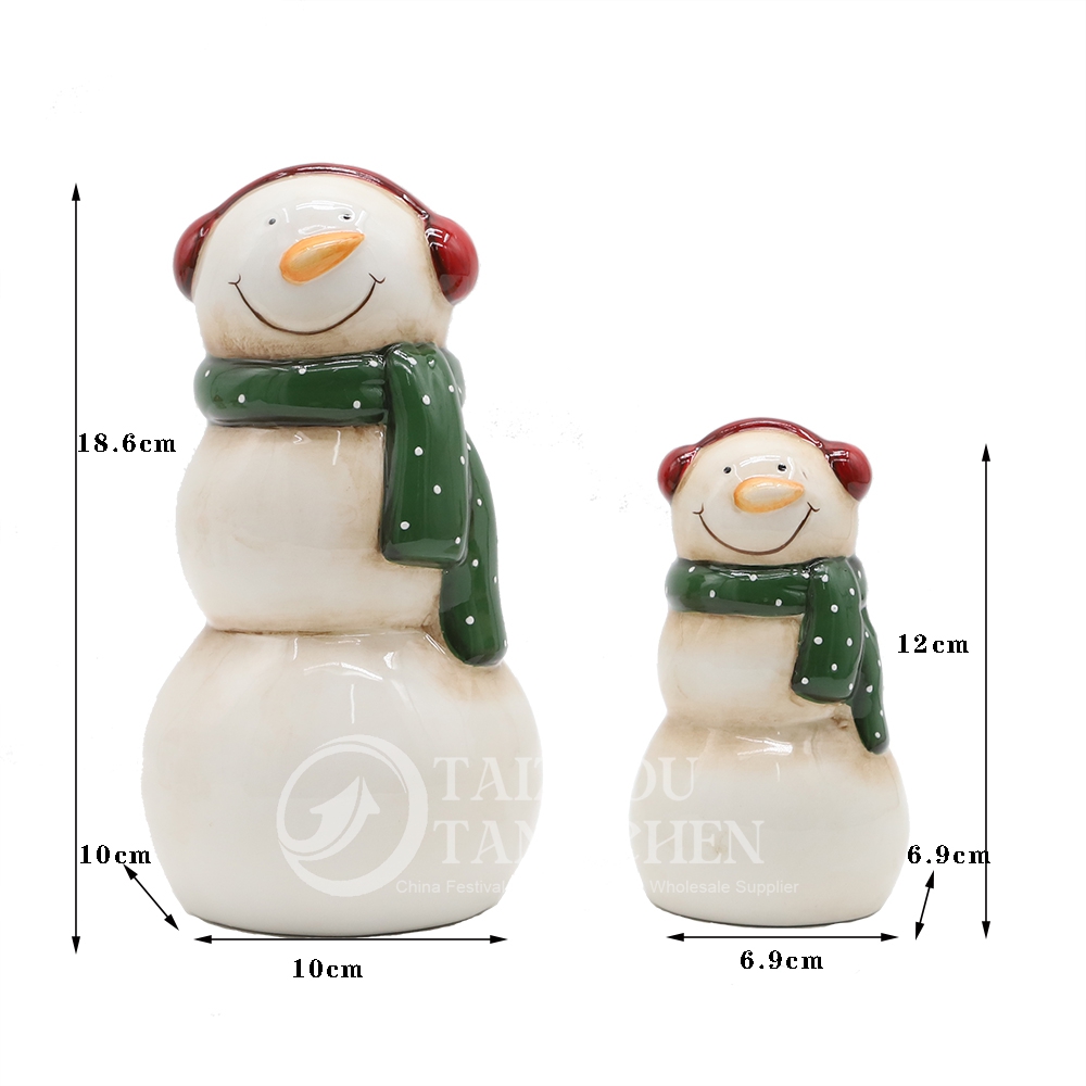 Hot Sale Ceramic JOY Christmas Desktop Ornaments Children's Gift Christmas Snowman Decorations 6