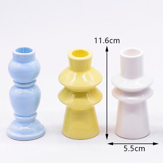 Creative Ceramic Candle Holder Ornaments Home Decoration Accessories Modern Simple Ceramic Candle Holder 6