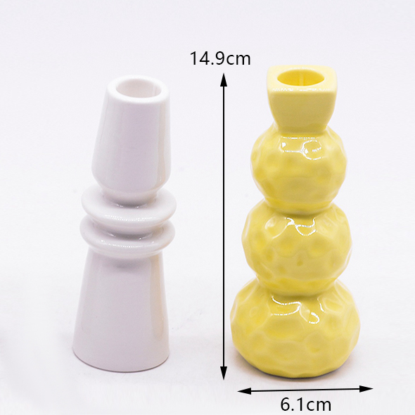 Creative Ceramic Candle Holder Ornaments Home Decoration Accessories Modern Simple Ceramic Candle Holder 3