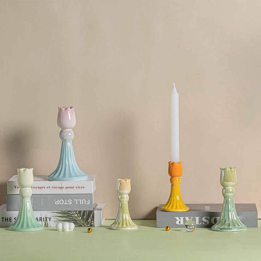 Ceramic Candle Holder Taper Candles Candlesticks Holder Wedding Table Centerpieces Nordic Home Decoration 1