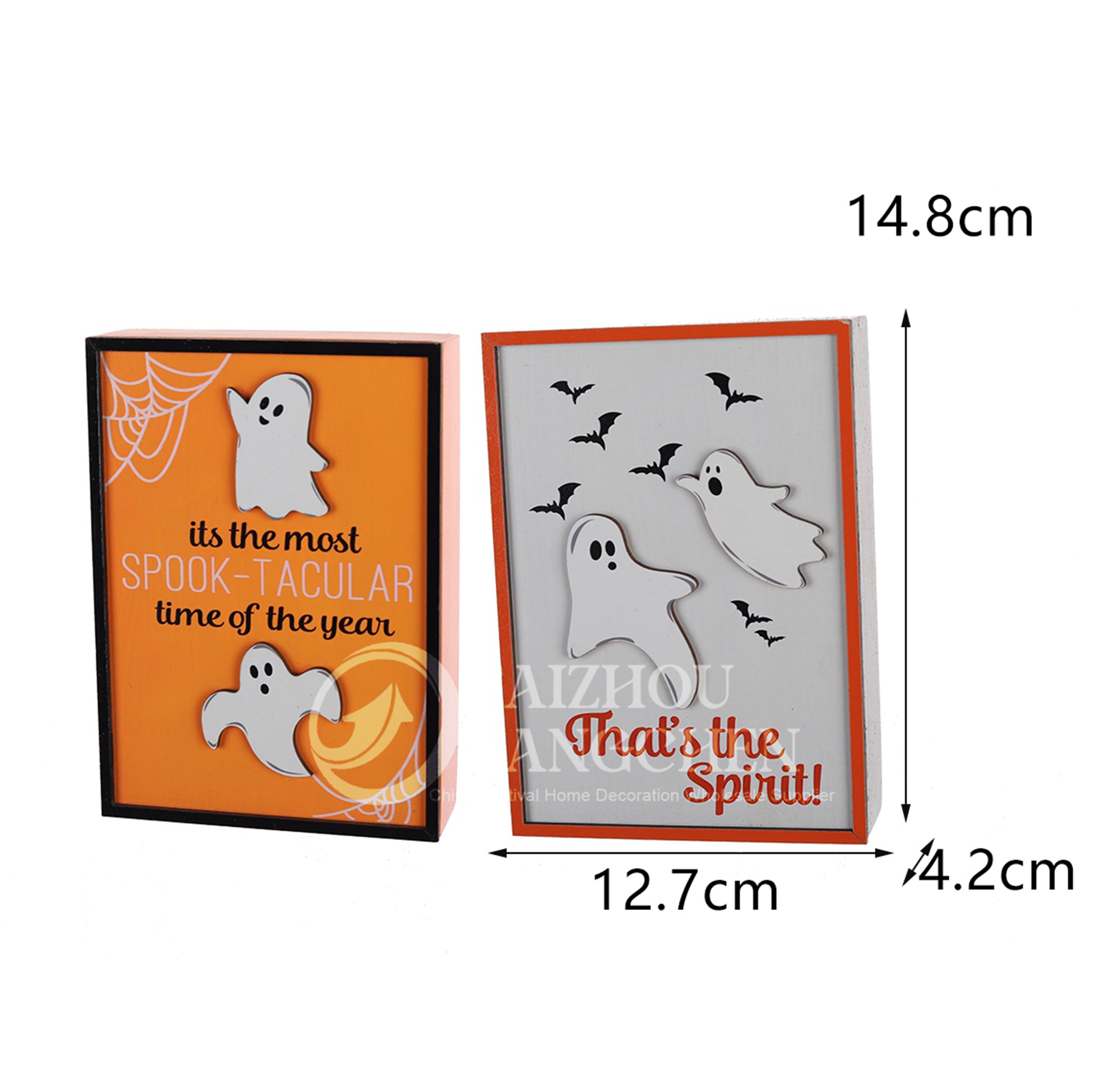 Familienfreundliche Halloween-Ideen für die Veranda – LED-Geisterstatue aus Keramik, Halloween-Dekor & Kürbis-Bonbontüte aus Filz, Süßes oder Saures 8