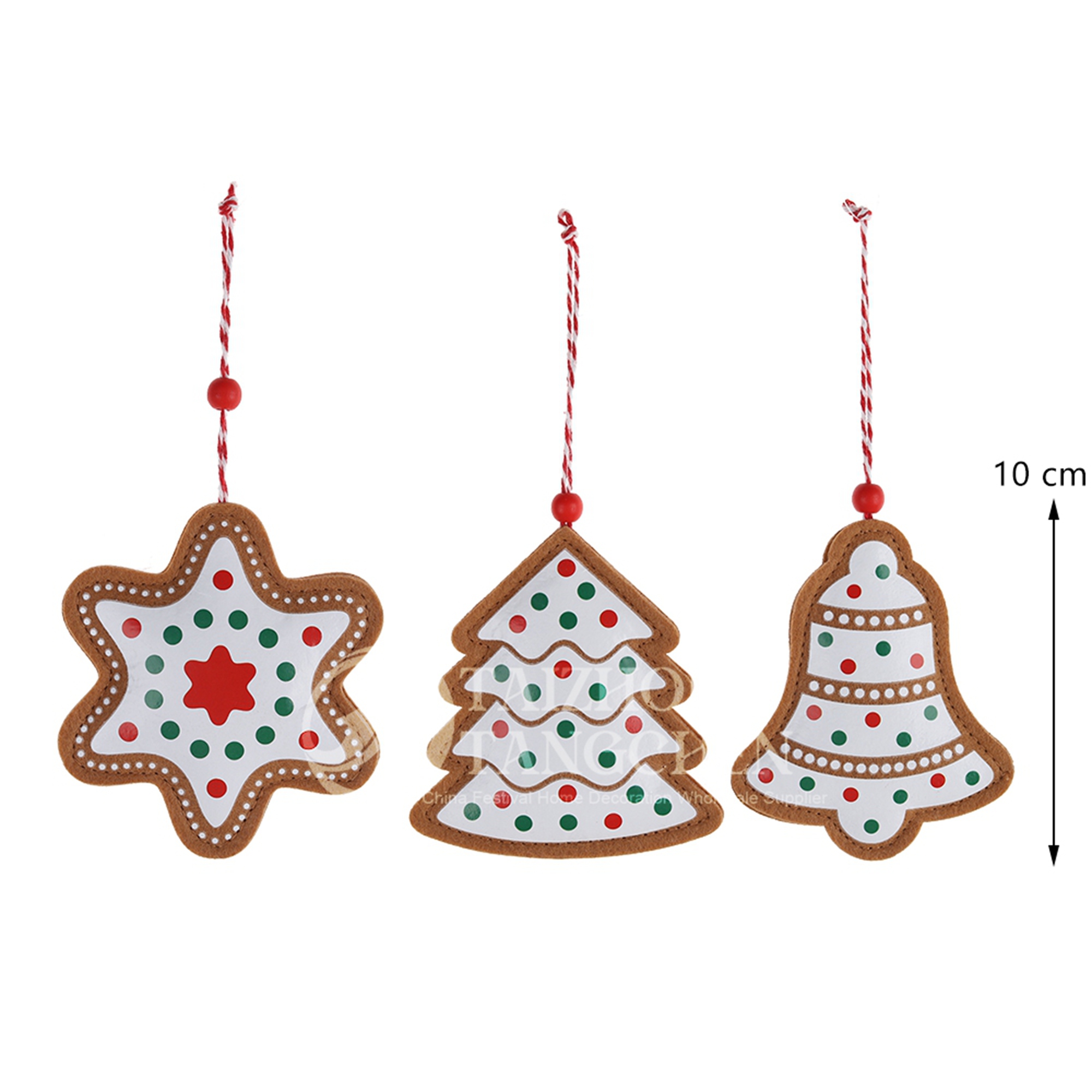 Colgantes de fieltro estilo jengibre para árbol de Navidad al por mayor – Proveedor de adornos colgantes para carnaval navideño 6
