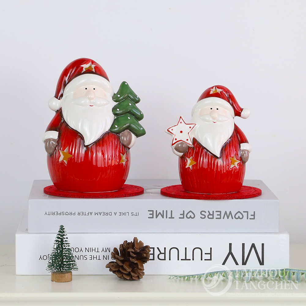 Keramik LED Weihnachtshäuser, Skandinavische Nordische Weihnachtsdorf Ornamente, Urlaub Home Dekoration Großhandel 4