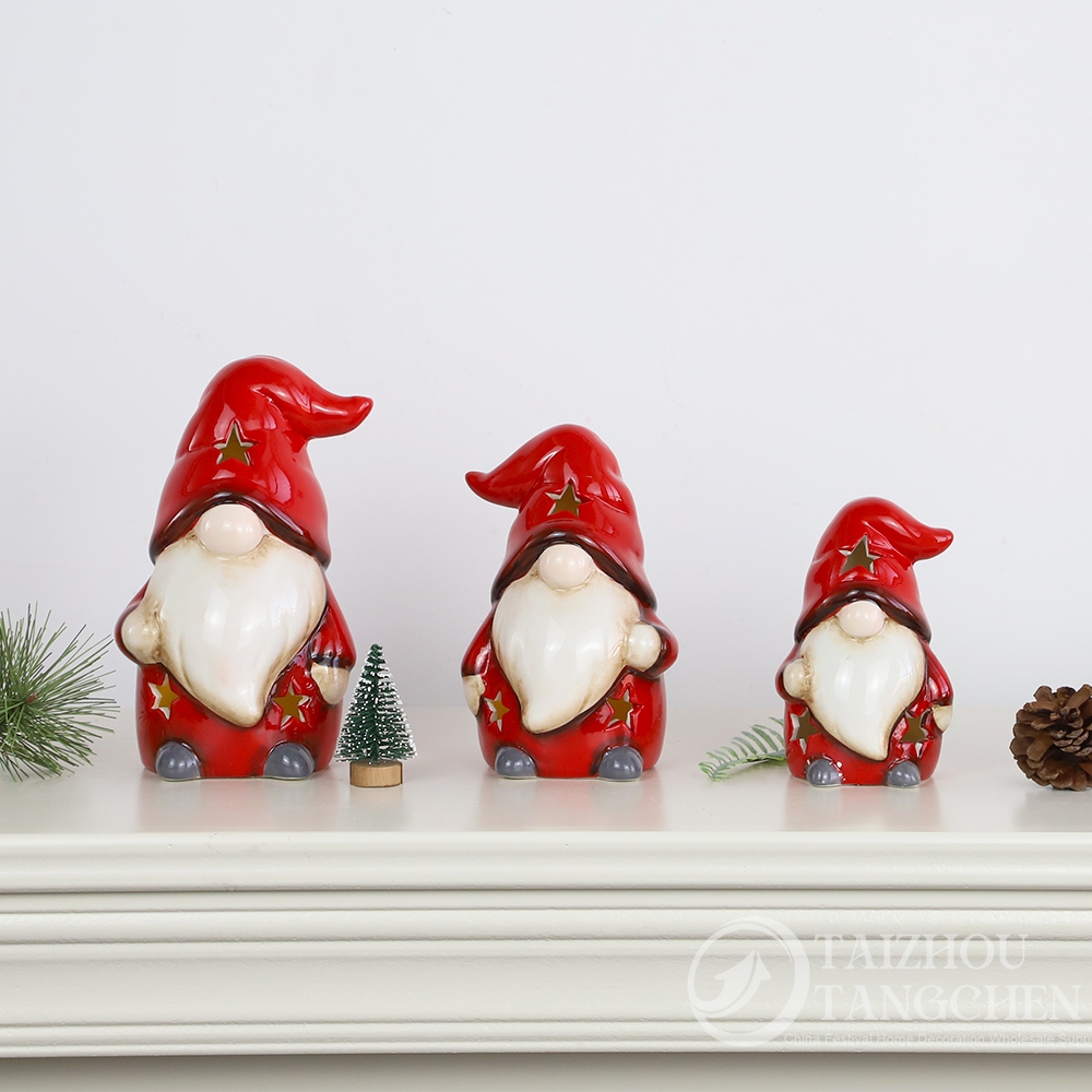 Keramik LED Weihnachtshäuser, Skandinavische Nordische Weihnachtsdorf Ornamente, Urlaub Home Dekoration Großhandel 3