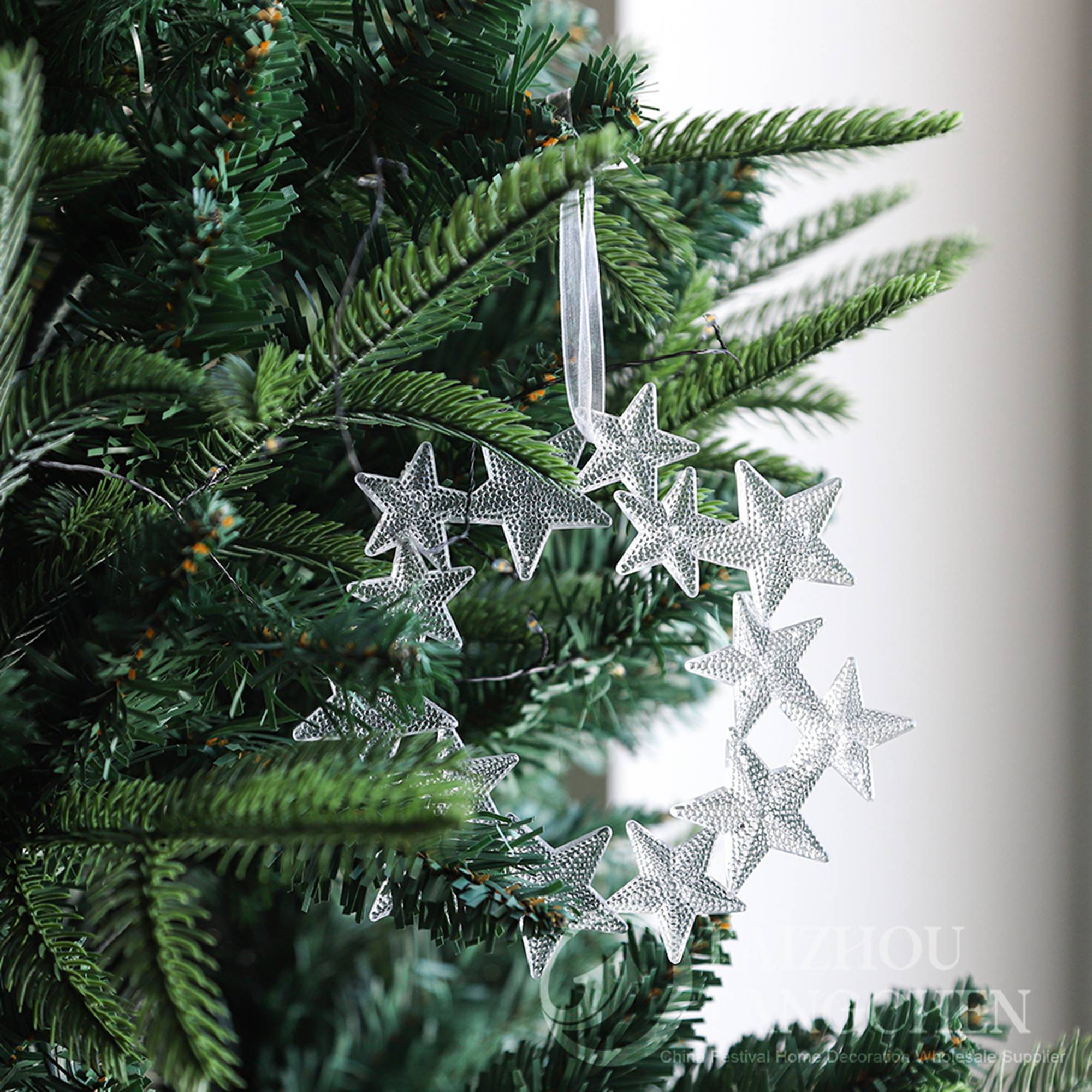 4 piezas de adornos colgantes transparentes para árbol de Navidad, copos de nieve acrílicos para manualidades. 5