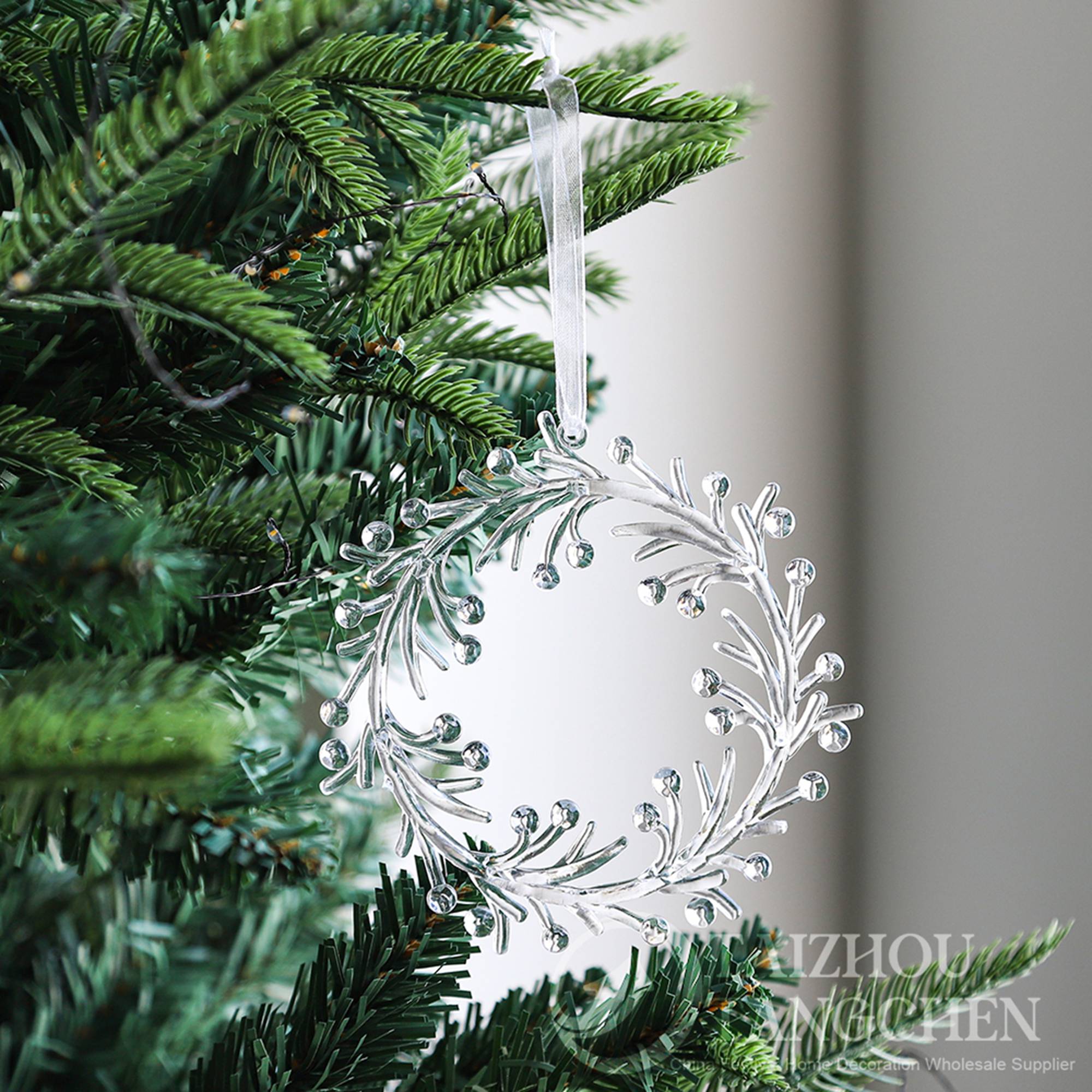 4 piezas de adornos colgantes transparentes para árbol de Navidad, copos de nieve acrílicos para manualidades. 3