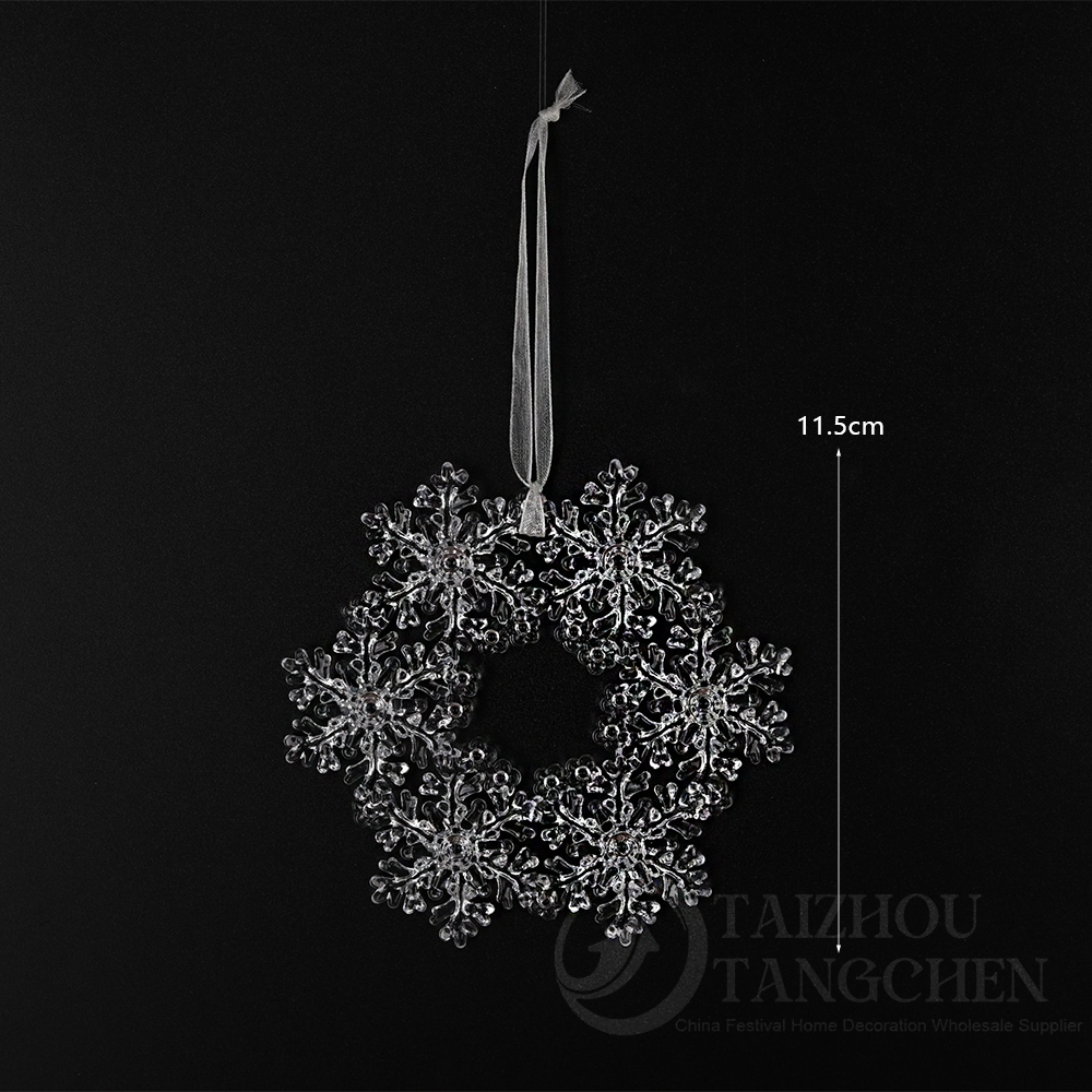 4 piezas de adornos colgantes transparentes para árbol de Navidad, copos de nieve acrílicos para manualidades. 7