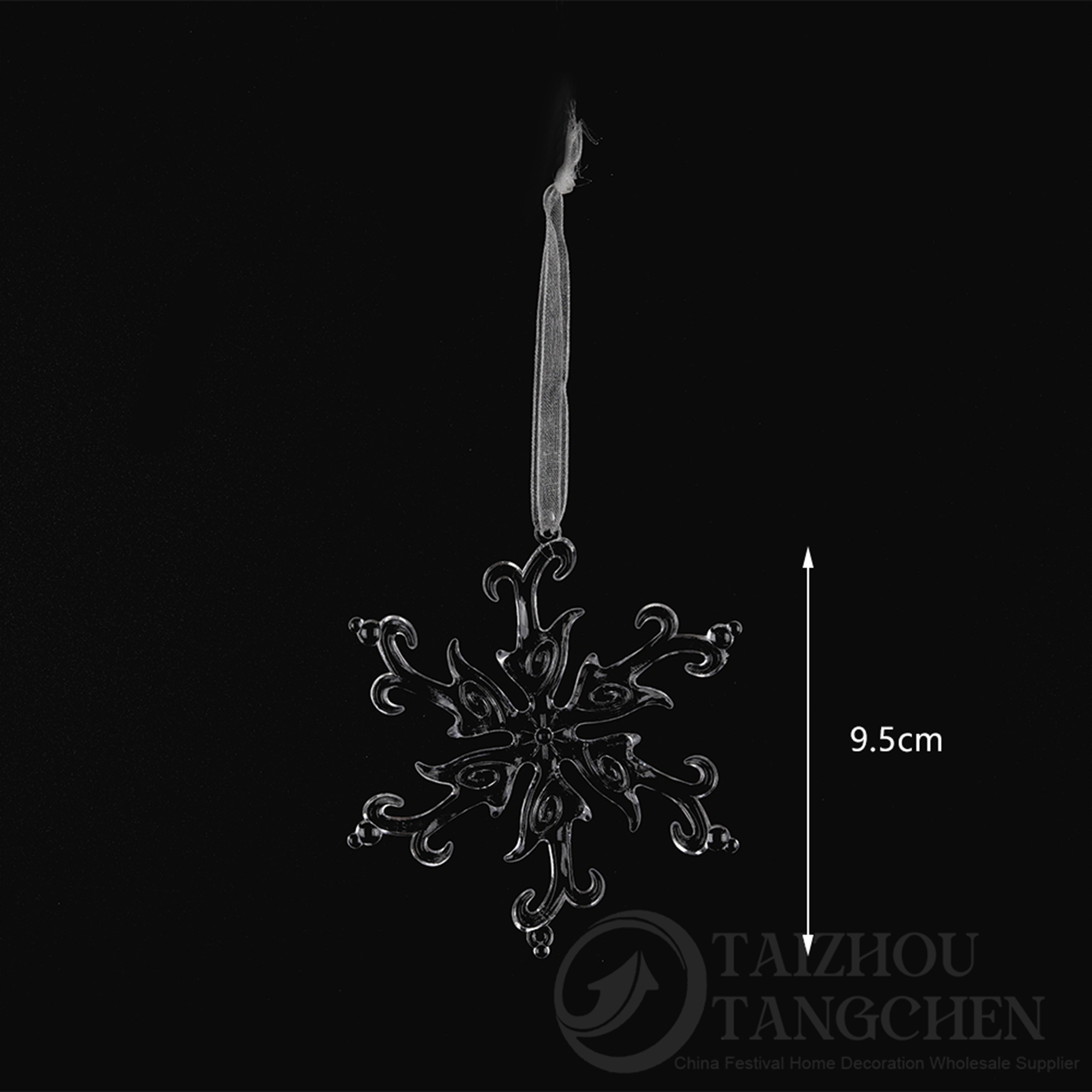 Weihnachtsanhänger aus Acryl – Transparente Hängeornamente, kristallklare Schneeflocken-Dekorationen für Weihnachtsbaum und Heimdekoration 8