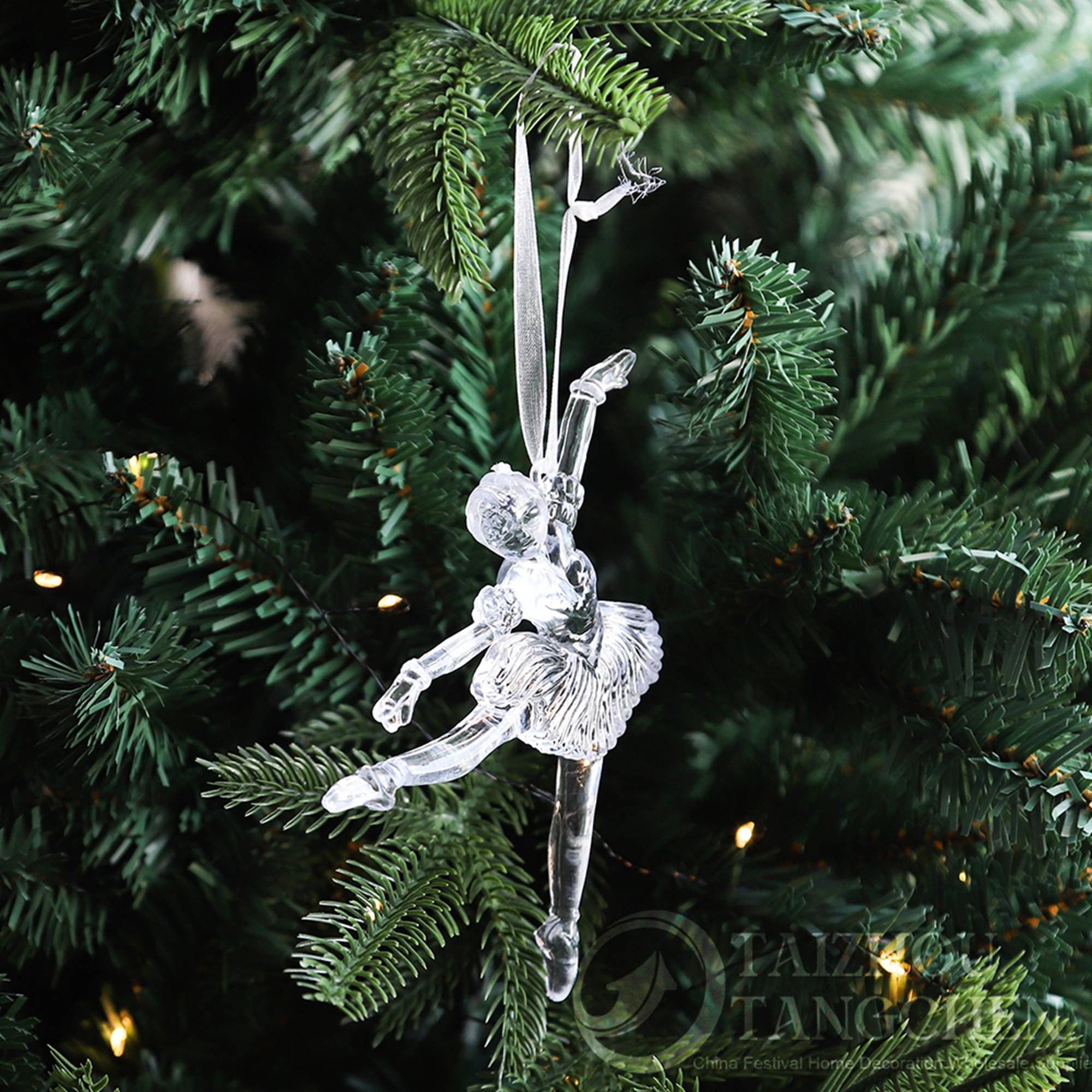 Merry Christmas Tree New Year Gift Hanging Pendants Acrylic Elk Crystal Shoes Ornaments 5