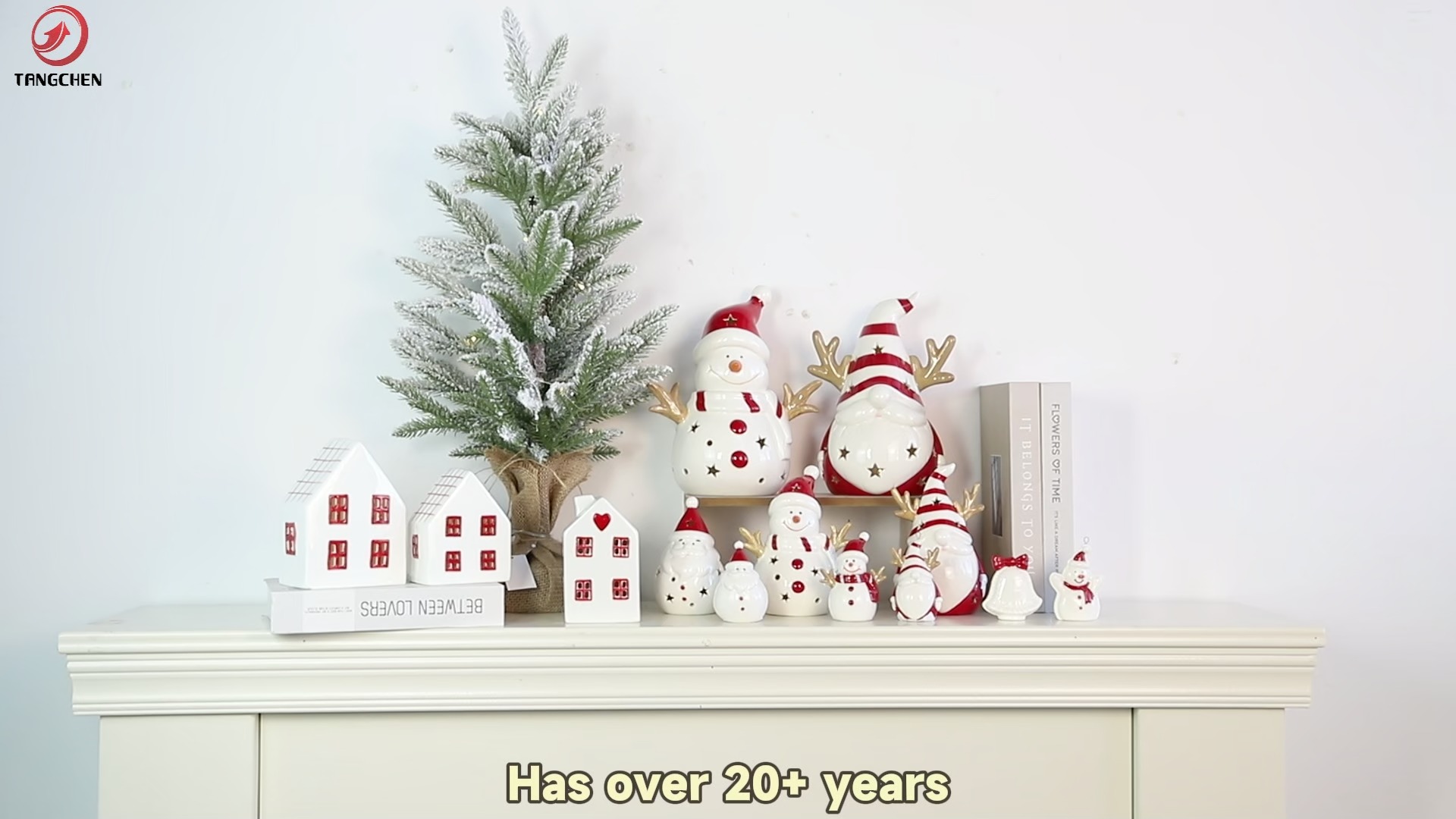 Mesa decorativa navideña de cerámica iluminada: gnomo navideño y muñeco de nieve con bufanda, luz nocturna para decorar el hogar. 1
