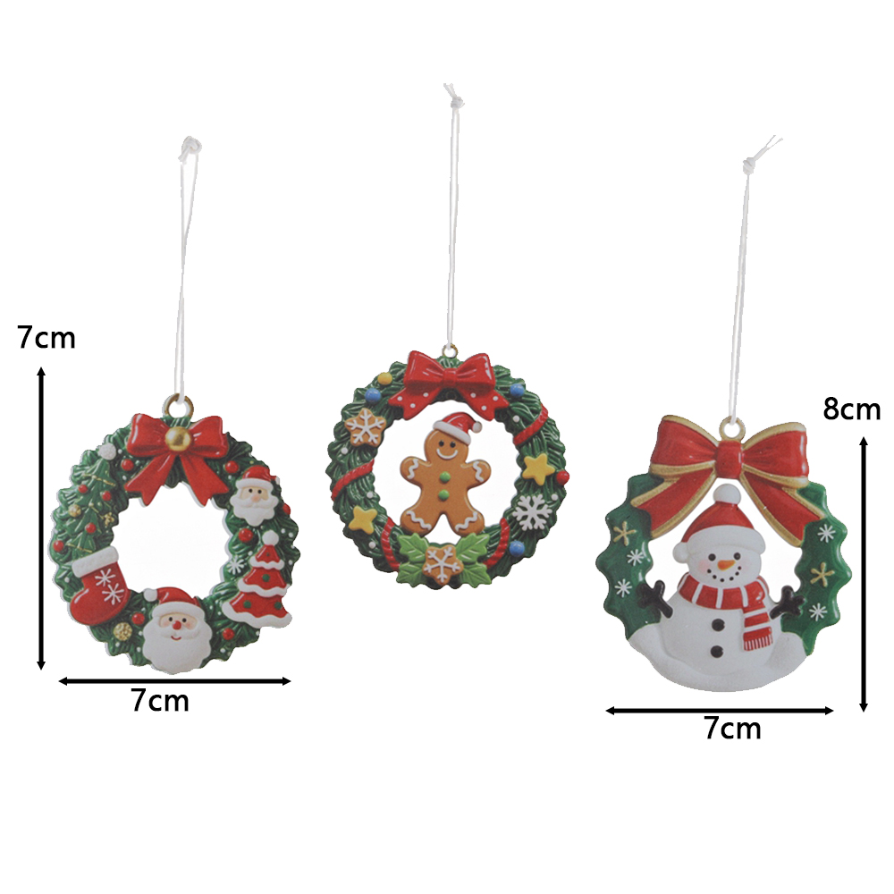 Adornos navideños de metal con forma de corona: adornos vintage de hojalata para colgar en el árbol de Navidad. 4
