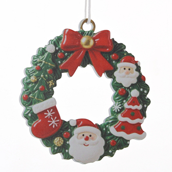 Adornos navideños de metal con forma de corona: adornos vintage de hojalata para colgar en el árbol de Navidad. 5