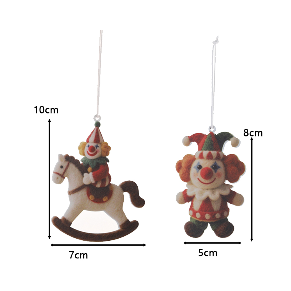 Adornos navideños colgantes de circo de hojalata: carrusel de metal y caballito balancín para el árbol. 6