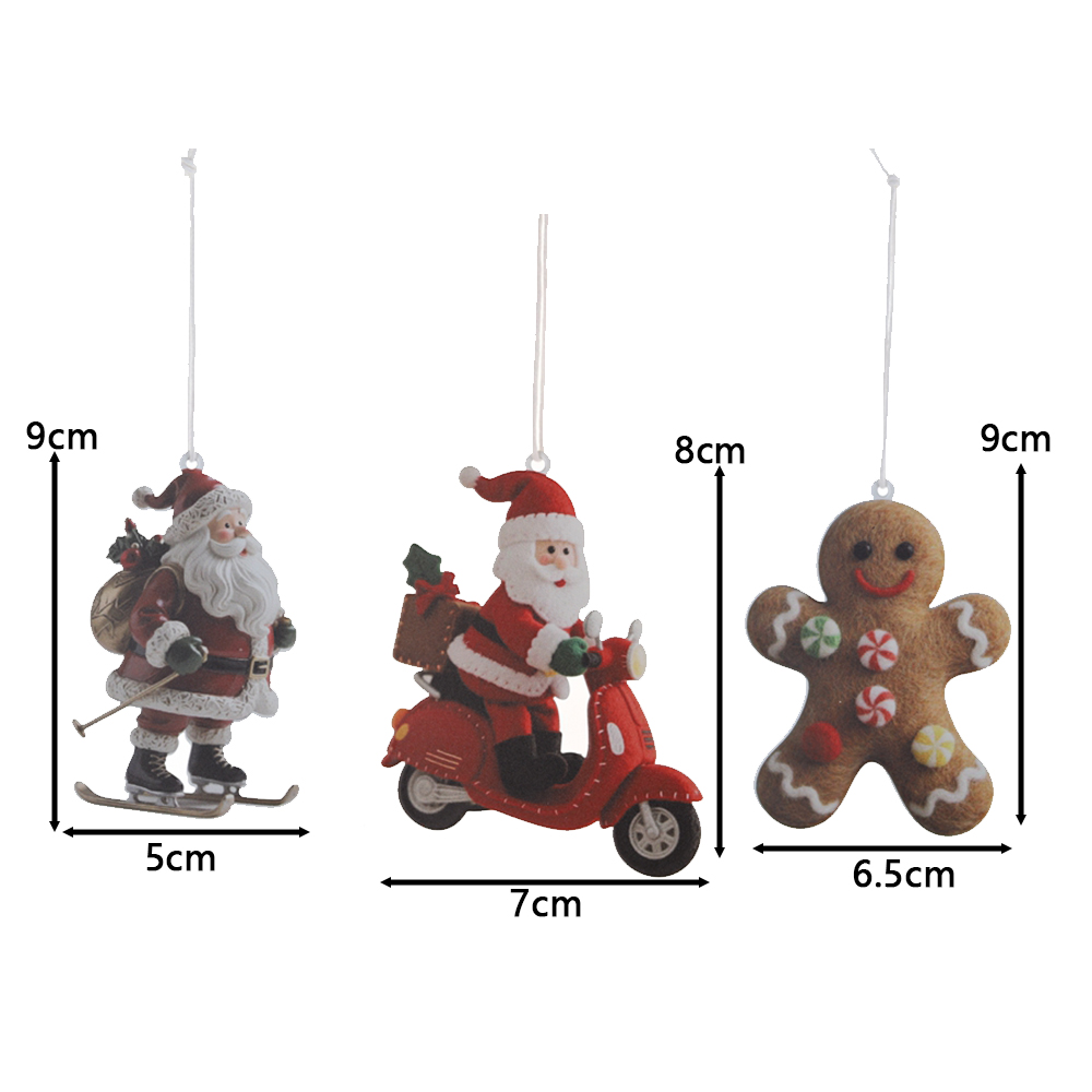 Colección de adornos colgantes navideños de hojalata: Papá Noel, ángel y muñeco de nieve, decoraciones navideñas de circo de metal. 7