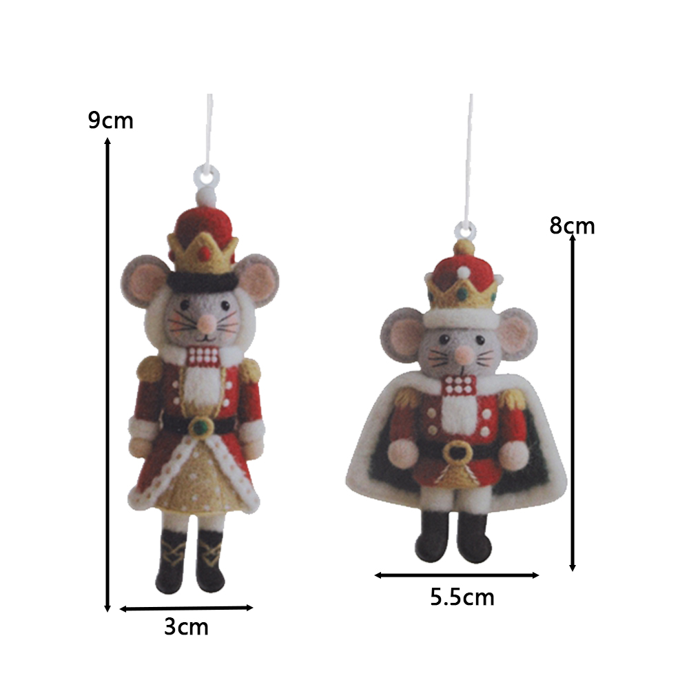 Cascanueces de hojalata para colgar en el circo navideño – Adornos metálicos para árbol con forma de ratón y soldado 5