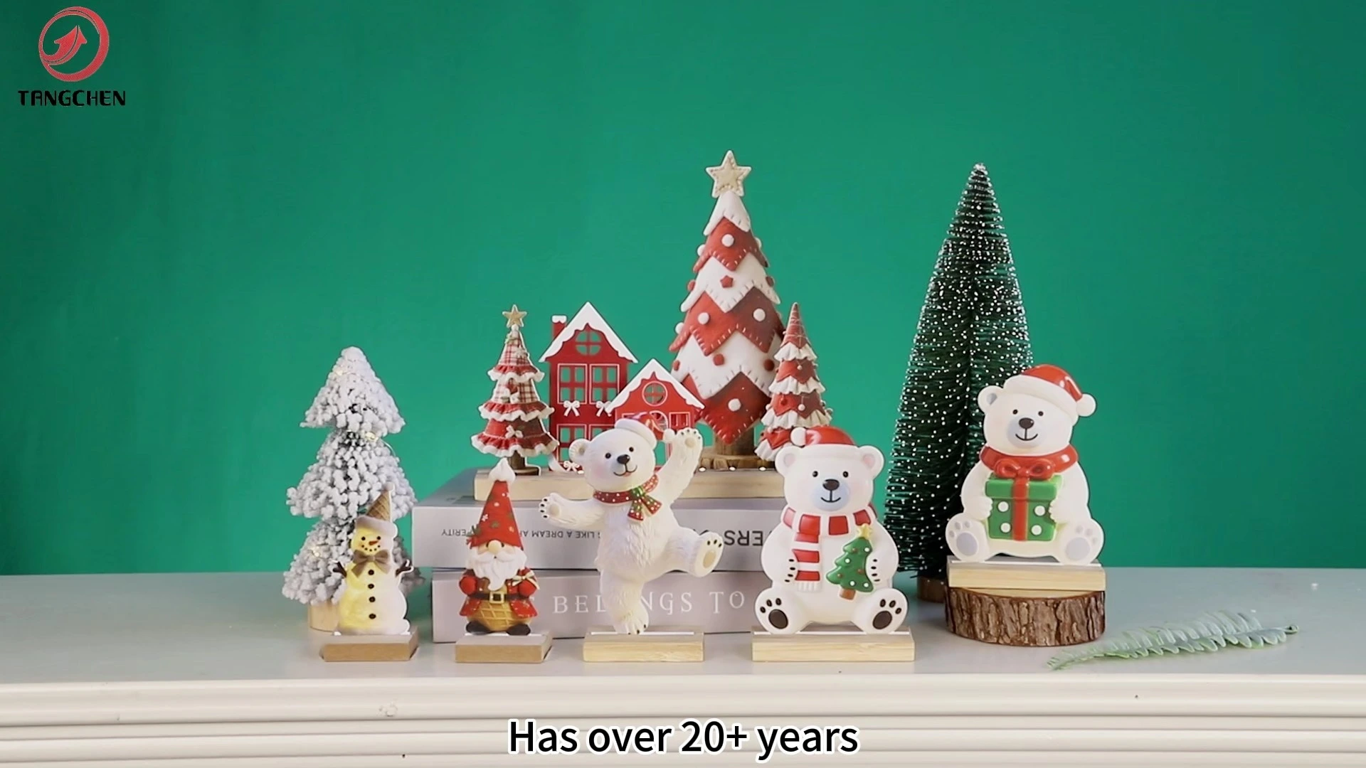 Weihnachtliches Tischdekorationsset aus Metall – Eisbärfiguren aus Eisen, Mini-Weihnachtsbäume und weihnachtliche Zirkusdekoration im Dorfhaus-Stil 1