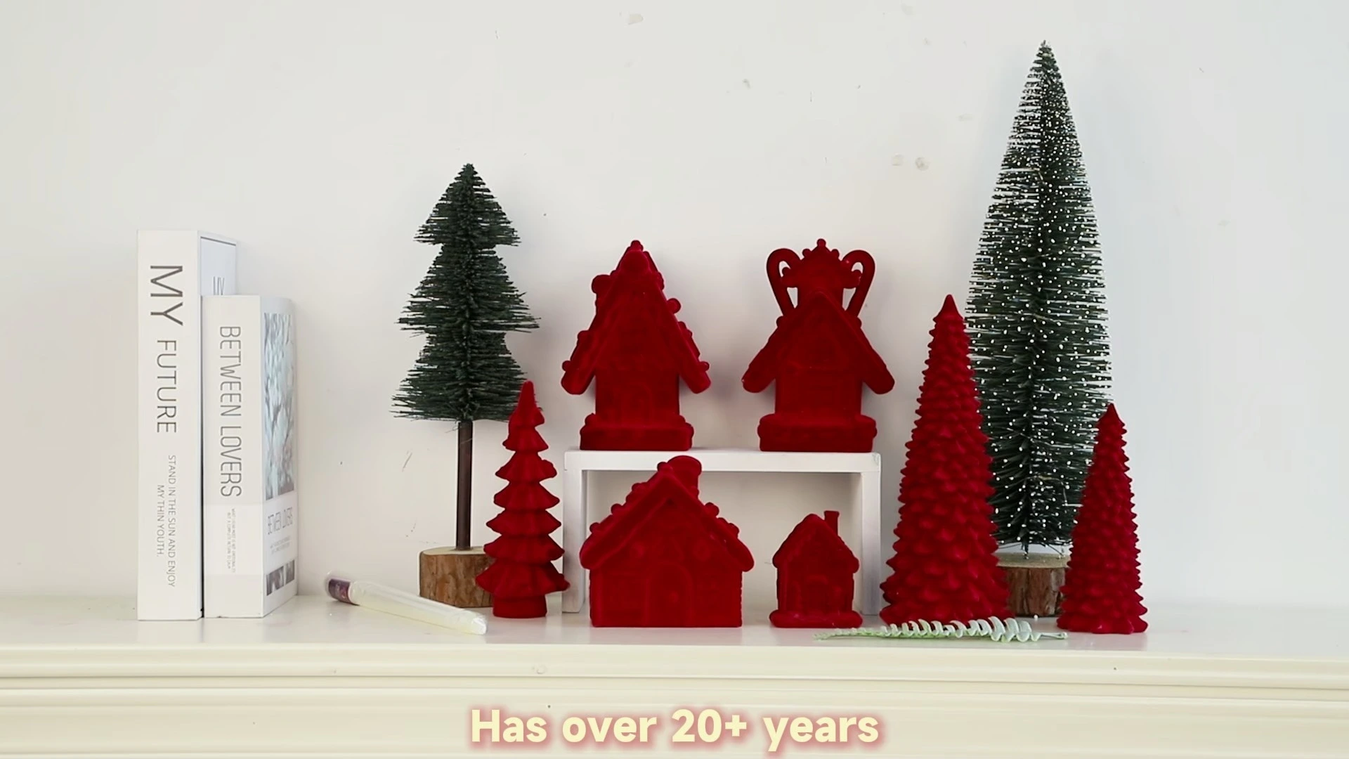 Настольные фигурки в виде домика и елки из искусственной смолы с эффектом инея для украшения стола, в стиле кантри, для праздничной вечеринки. 1