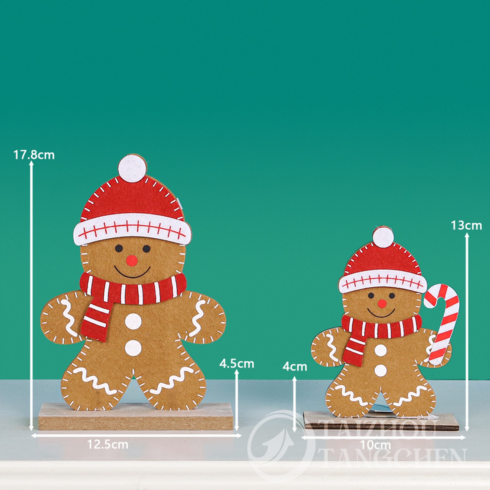 Neu gestaltete Lebkuchenmänner und Weihnachtshäuser aus Filz | Weihnachtstischdekoration im Großhandel 4