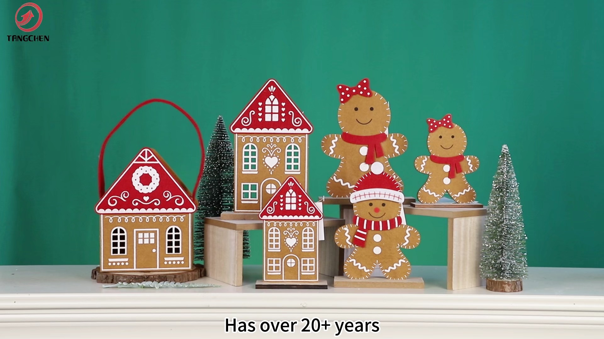 Neu gestaltete Lebkuchenmänner und Weihnachtshäuser aus Filz | Weihnachtstischdekoration im Großhandel 1