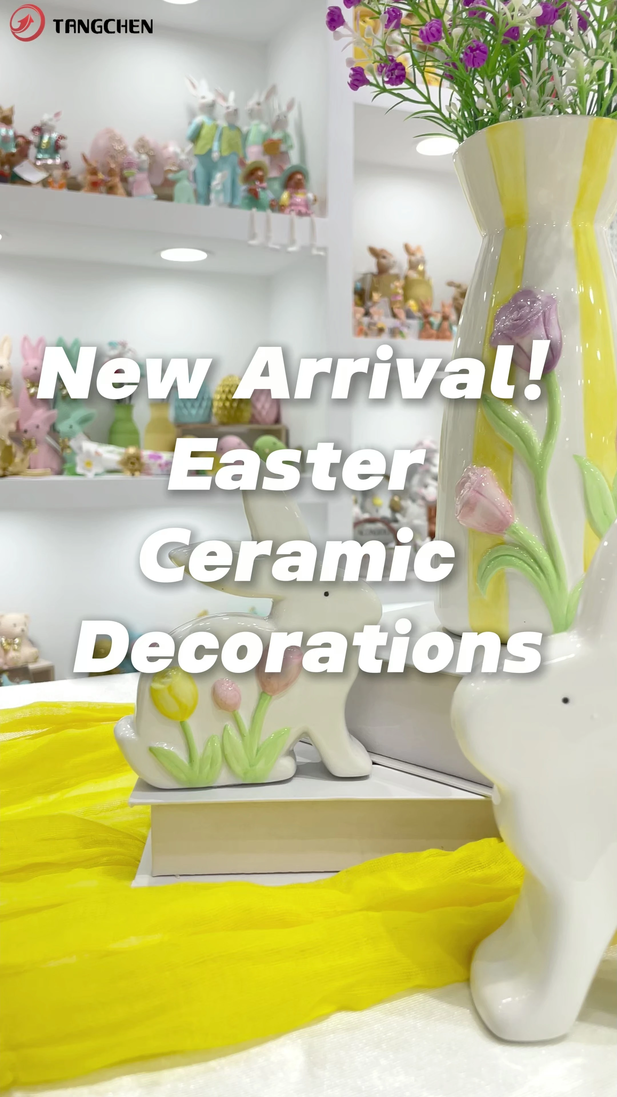 Hand Painted Ceramic Sunflower Vase with Easter Egg Ornament Outdoor Indoor Spring Garden Decor 1