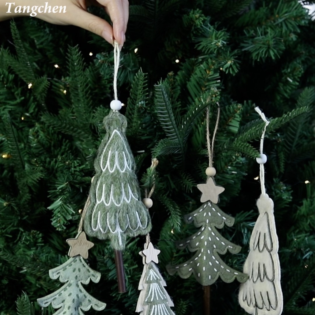 Individuell gestaltete Weihnachtsbaumkugeln aus Filz im nordischen Stil – handgefertigte Hängedekorationen für Kinder, DIY-Weihnachtsfeiern und Zuhause 1