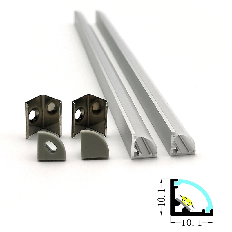 YG-1010T V-Shape Curved Cover Channel Corner Mounting LED Aluminum Channel With End Caps and Mounting Clips 1