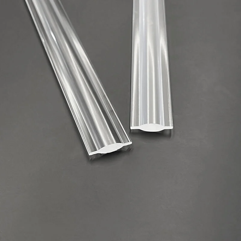 Kundenspezifische Kunststoffextrusion, klarer und matter Effekt, PMMA-Acryl-LED-Beleuchtungsstab, linearer Lampenschirm für Streifenprofile 1