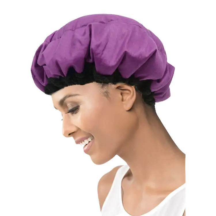 Home use Natural flaxseed linseed microwave heat Thermal condition steaming hair care mask cap bonnet 1