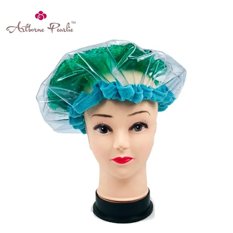 pearlie gel bead microwave heated thermal deep conditioning heat cap steaming salon hair care mask cap bonnet 1