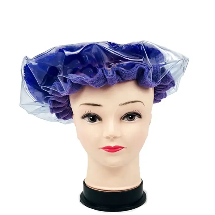 Reusable pearlie gel bead microwave heated conditioning hair care mask cap bonnet 1