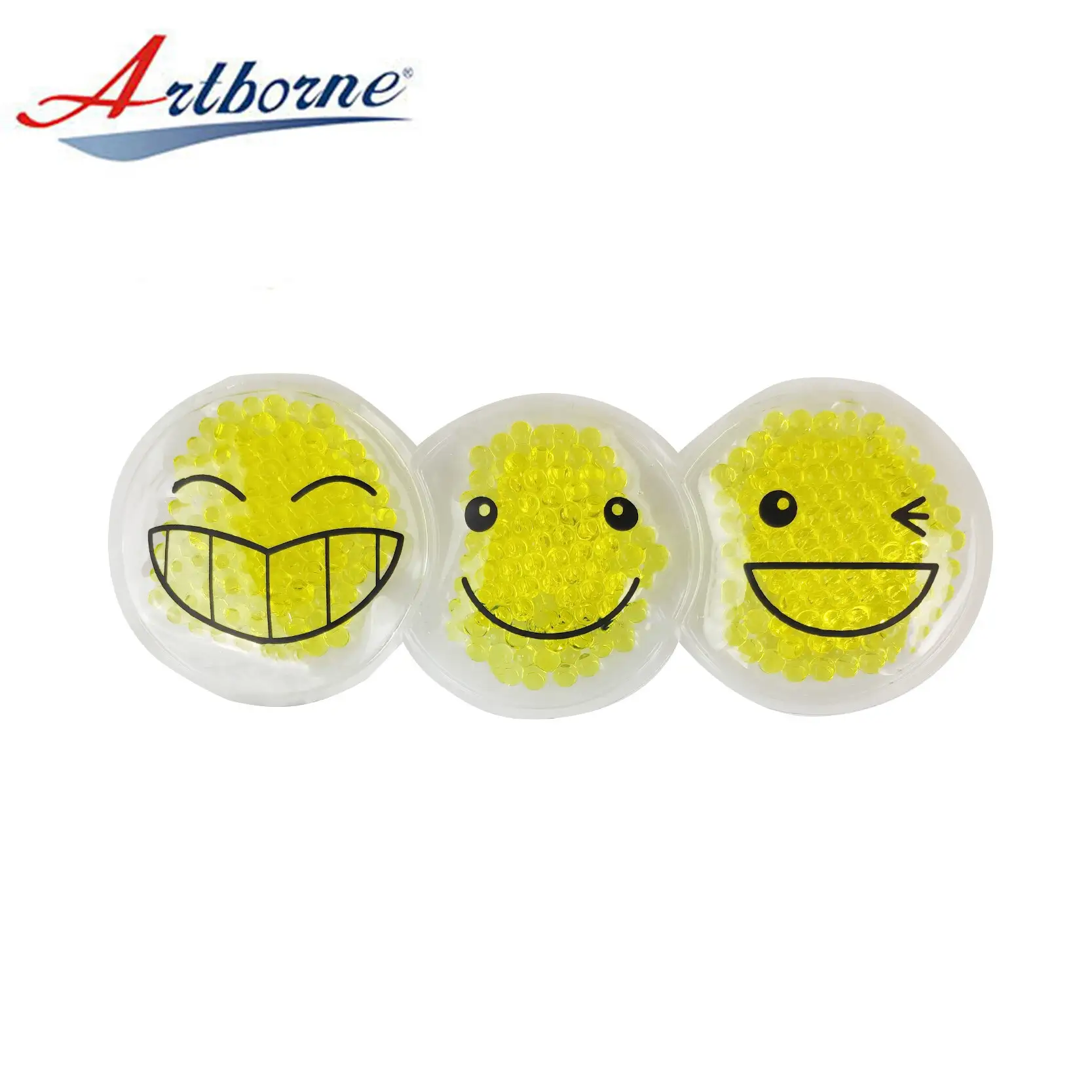 Customized Round Shape Smile Pattern Heat Cold Pack for Hand Warmer Reusable Hot and Cold Therapy Gel Bead Ice Gel Pack 1