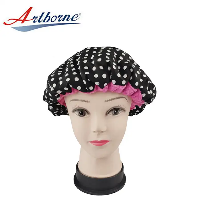 Flaxseed Deep Conditioning Heat Cap 100% Safe Microwave Heat Cap for Natural Curly Textured Hair Care Drying Polka Dot Bonnet Cap 1