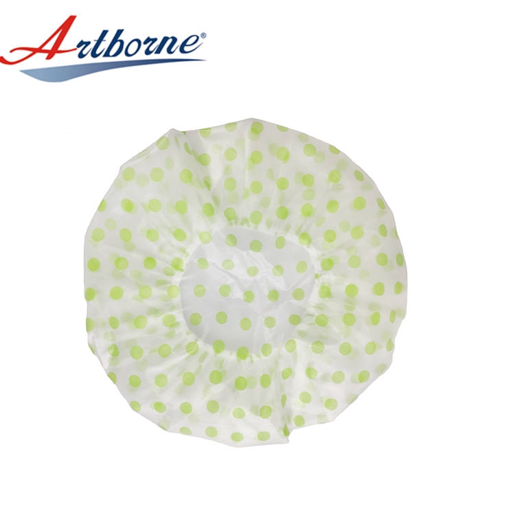 PEVA shower cap color Waterproof Thicken Elastic Bath Hat Plastic Bathing Cap for Hair Salon Bathroom Products 1