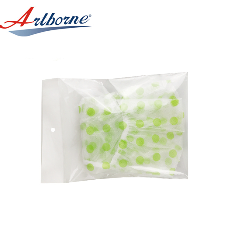 PEVA shower cap color Waterproof Thicken Elastic Bath Hat Plastic Bathing Cap for Hair Salon Bathroom Products 2