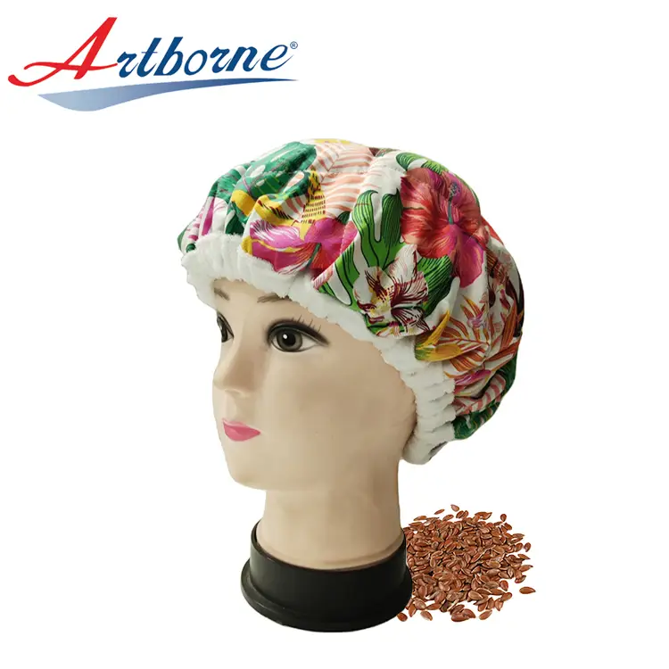 Cordless Flaxseed Thermal Bonnet Cap Hair Steamer Deep Conditioning Heat Cap Microwaveable Cap For Natural Curly Hair Care 1