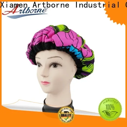 Artborne microwavable satin hair cap supply for shower 1
