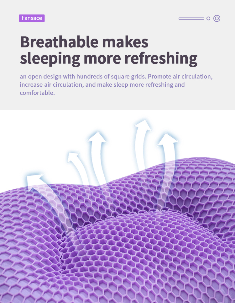 Tilpasset FP-04 Elastisk gitter Støttende Lilla Pustende Mikrofiber Honeycomb TPE pute for å sove | JLH Mattress 17