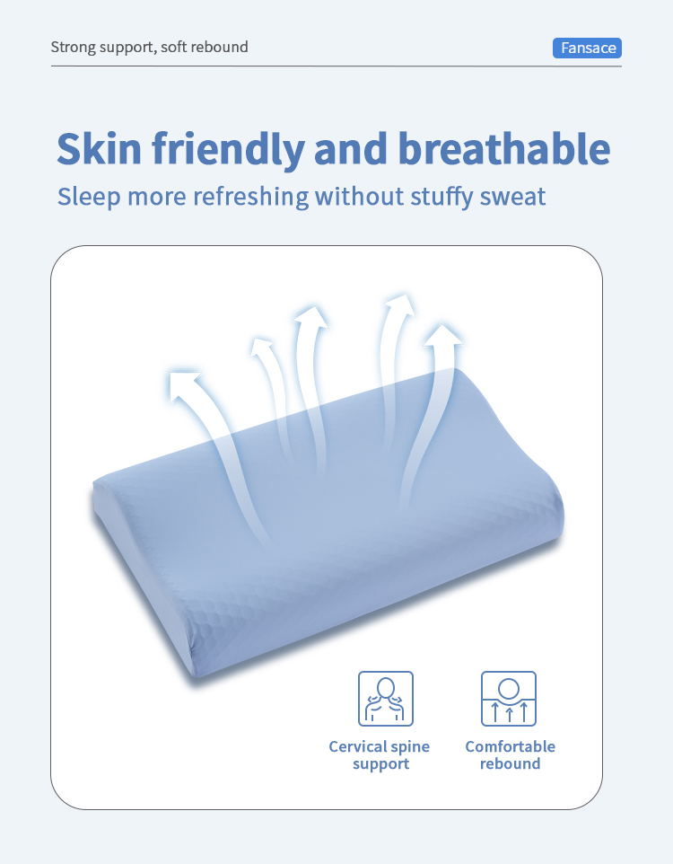 Kvalitet FP-05 Ergonomisk livmorhalspute TPE Ice Cool Memory Foam Pute for Nakke Skulder Smertelindring | JLH Mattress 19