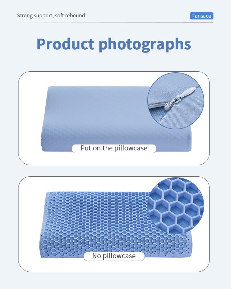 Kvalitet FP-05 Ergonomisk livmorhalspute TPE Ice Cool Memory Foam Pute for Nakke Skulder Smertelindring | JLH Mattress 16