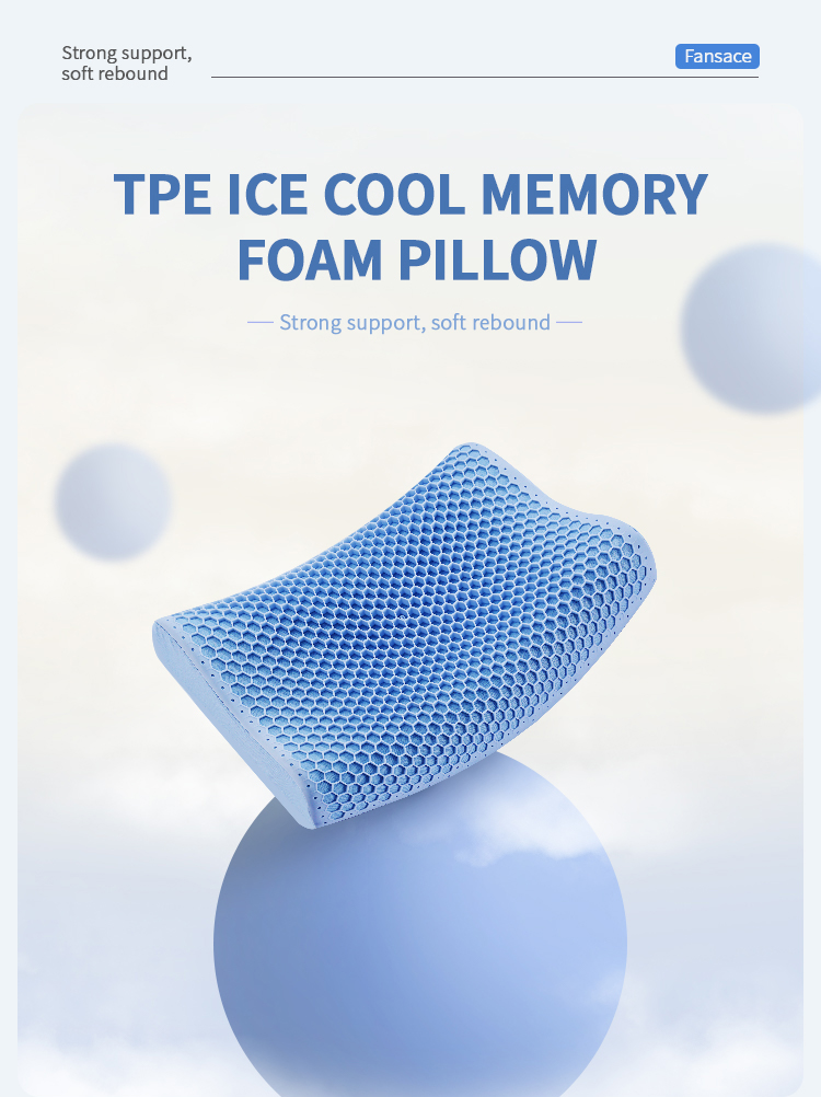 Kvalitet FP-05 Ergonomisk livmorhalspute TPE Ice Cool Memory Foam Pute for Nakke Skulder Smertelindring | JLH Mattress 15
