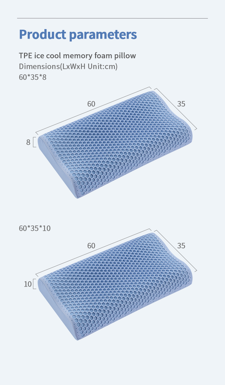 Kvalitet FP-05 Ergonomisk livmorhalspute TPE Ice Cool Memory Foam Pute for Nakke Skulder Smertelindring | JLH Mattress 20